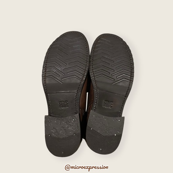 $359 Veronica Seam Short Brown Leather Moto Vintage Boho Zip Up Low Ankle Boot - Picture 9 of 11